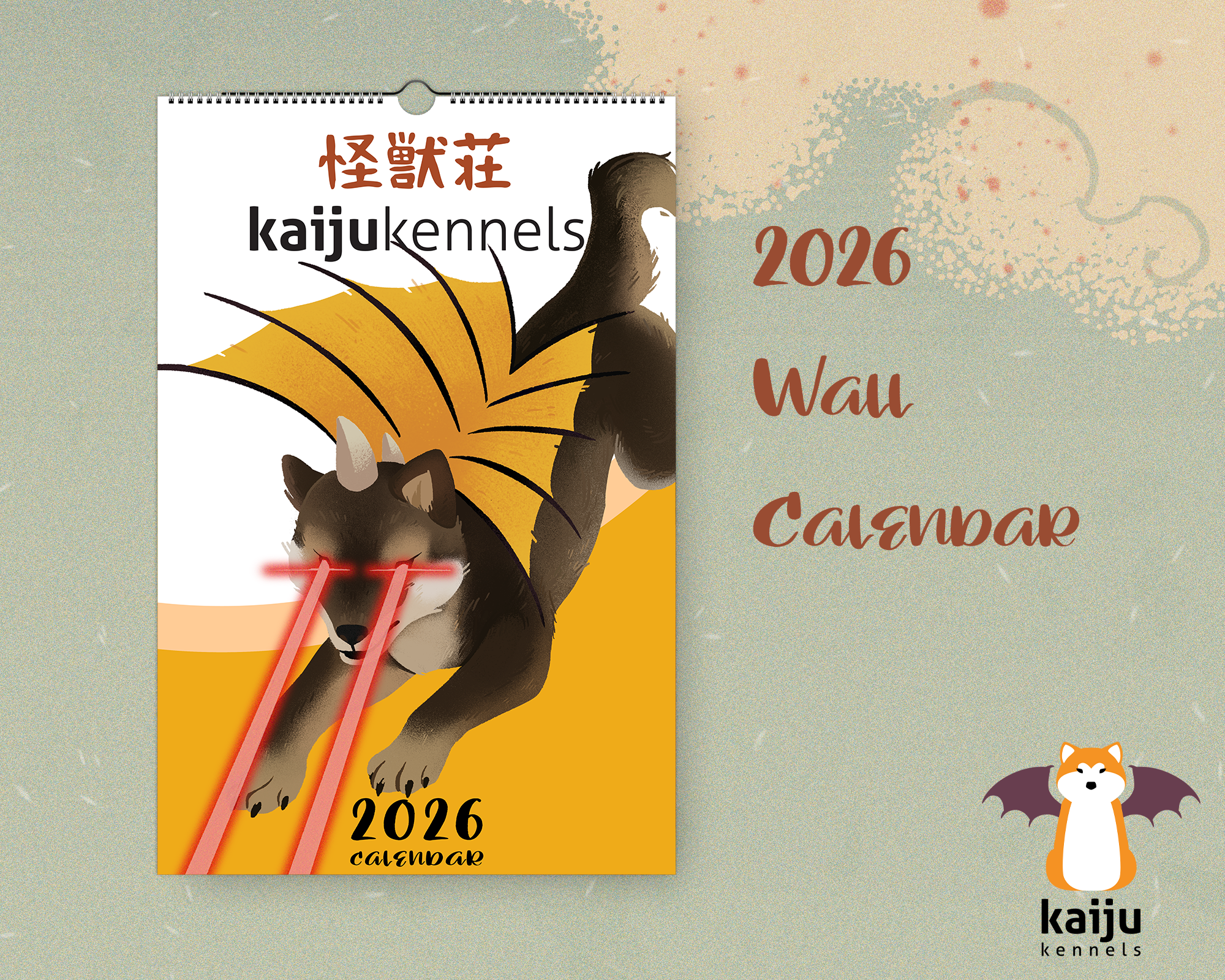 Kaiju Kennels 2026 Wall Calendar
