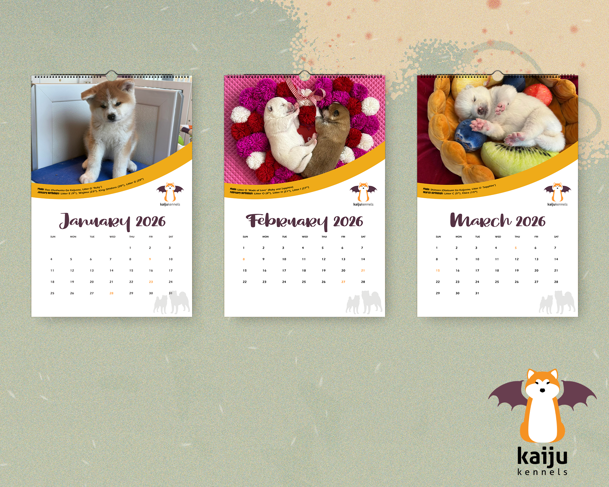 Kaiju Kennels 2026 Wall Calendar - Image 3