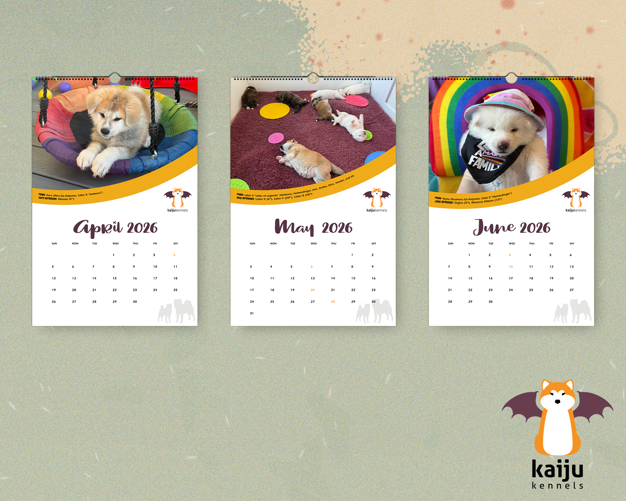 Kaiju Kennels 2026 Wall Calendar - Image 4