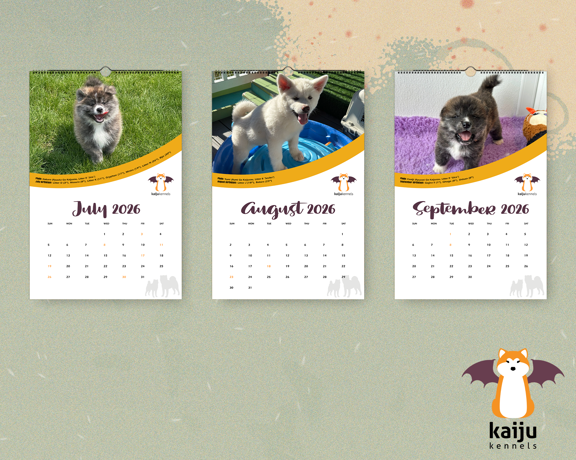 Kaiju Kennels 2026 Wall Calendar - Image 5
